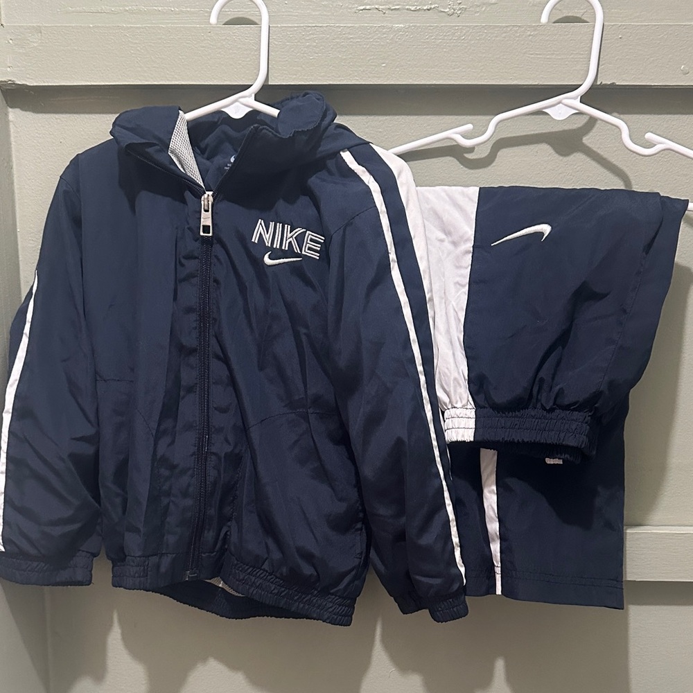 Nike Kids Navy Tracksuit with adjustable hood